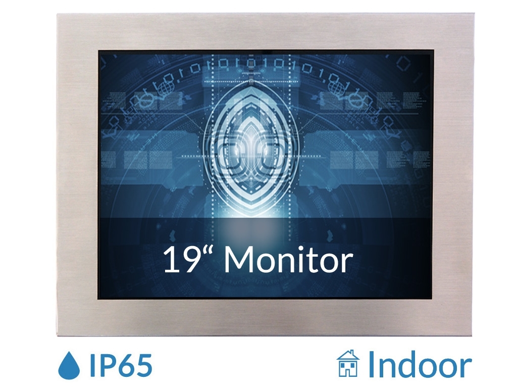 19" Monitor IP65 V2A Gehäuse Industrie HMI