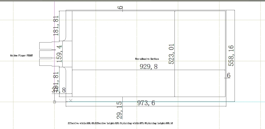 42" PCAP Touchfolie, Ctr. an kurzer Seite, Outdoor