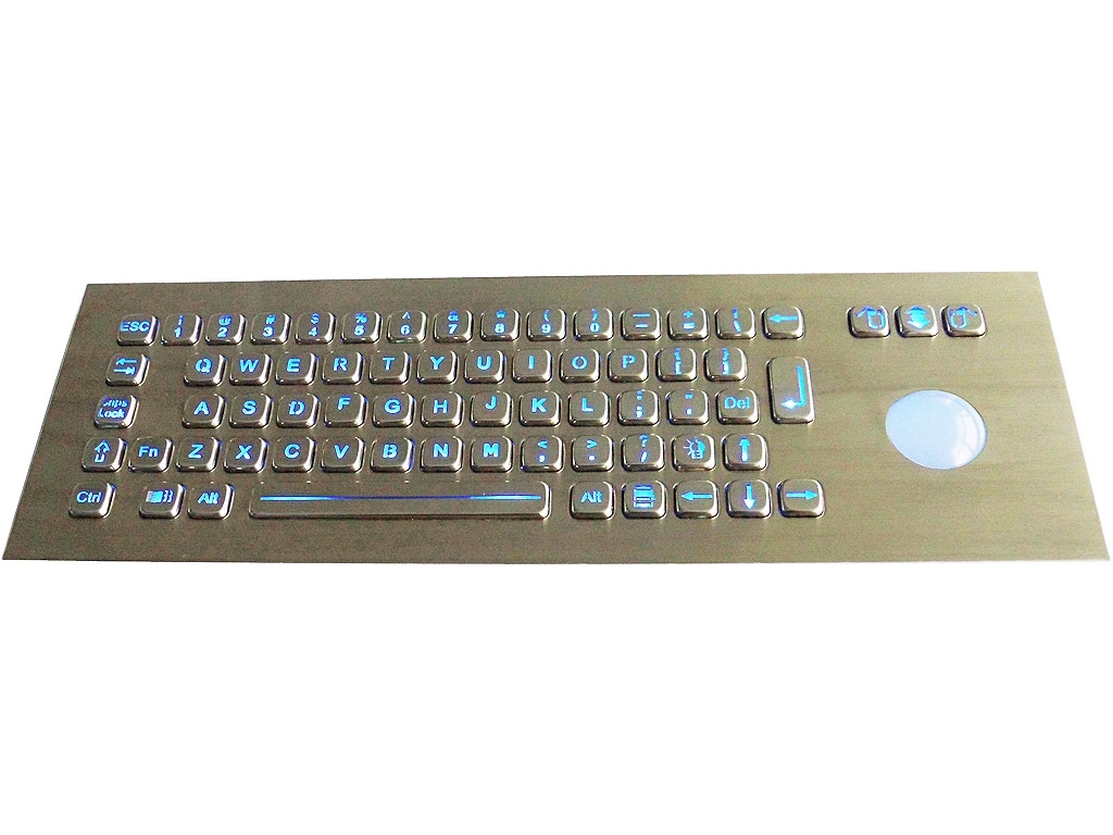 BLAU Beleuchtete Einbau Edelstahl Tastatur 69CTB