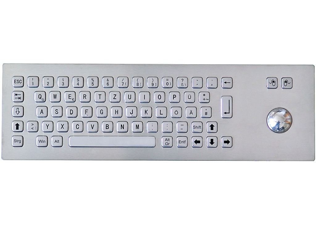 Einbau Edelstahl Tastatur 75TS mit 38 mm Trackball