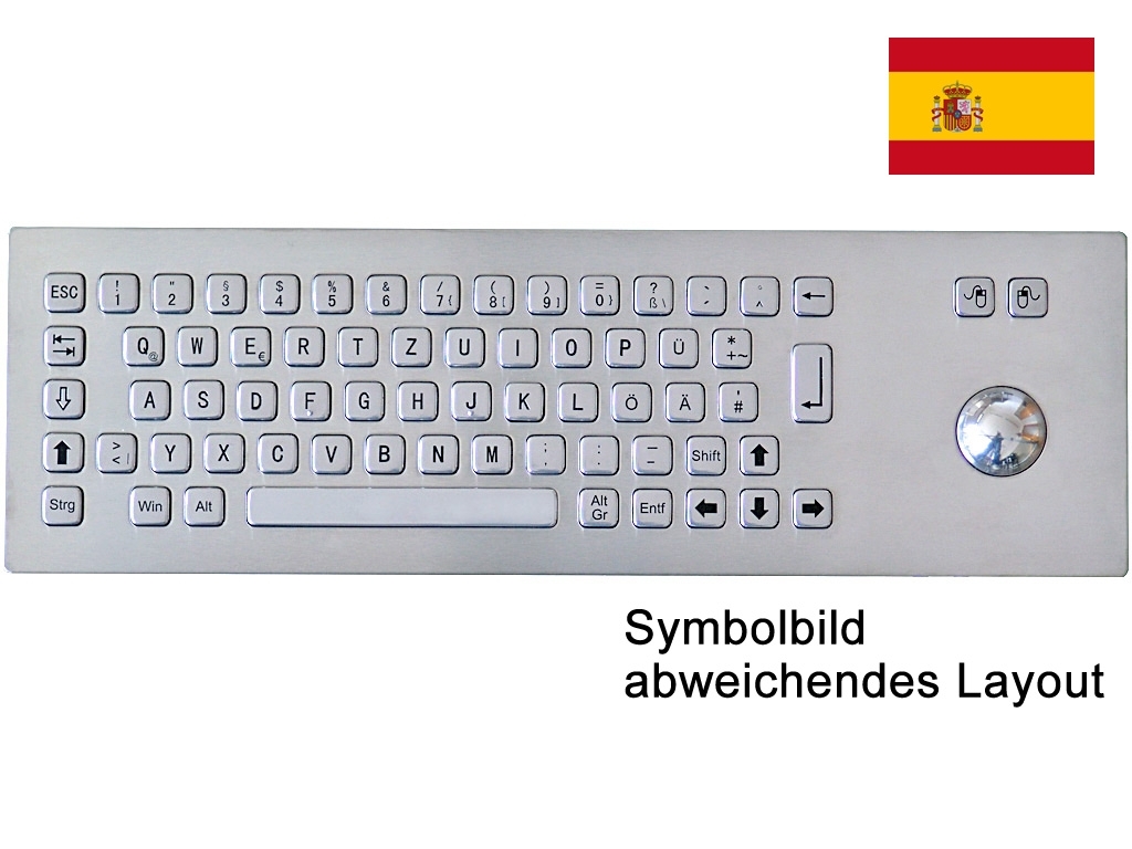 Einbau Edelstahl Tastatur 75TS mit Trackball SPA