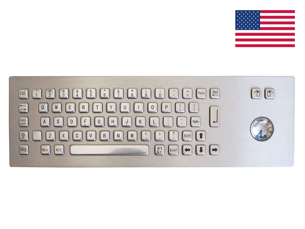 Einbau Edelstahl Tastatur 75TS mit Trackball US