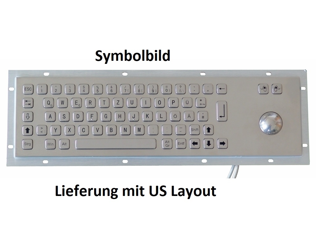 Einbau V2A Tastatur 66OS Trackball US Einbau v.u.