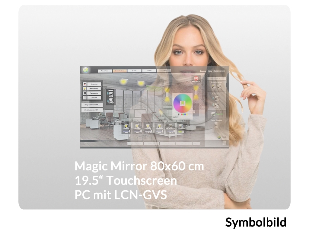 Magic Mirror 80x60cm 20" Hausautomation PC LCN-GVS