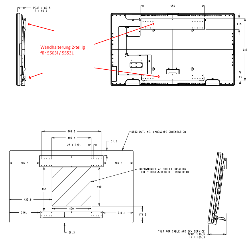 Monitor Wandhalterung für 5503L / 5553L