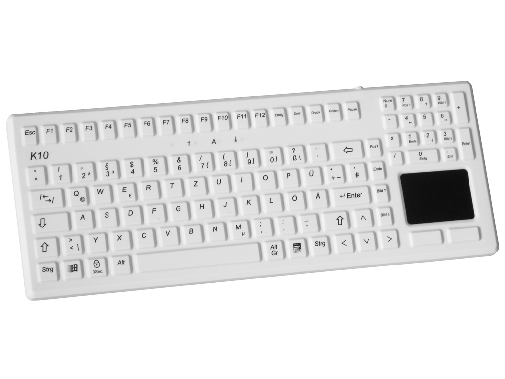 Silikon Tastatur mit Touchpad weiß IP68