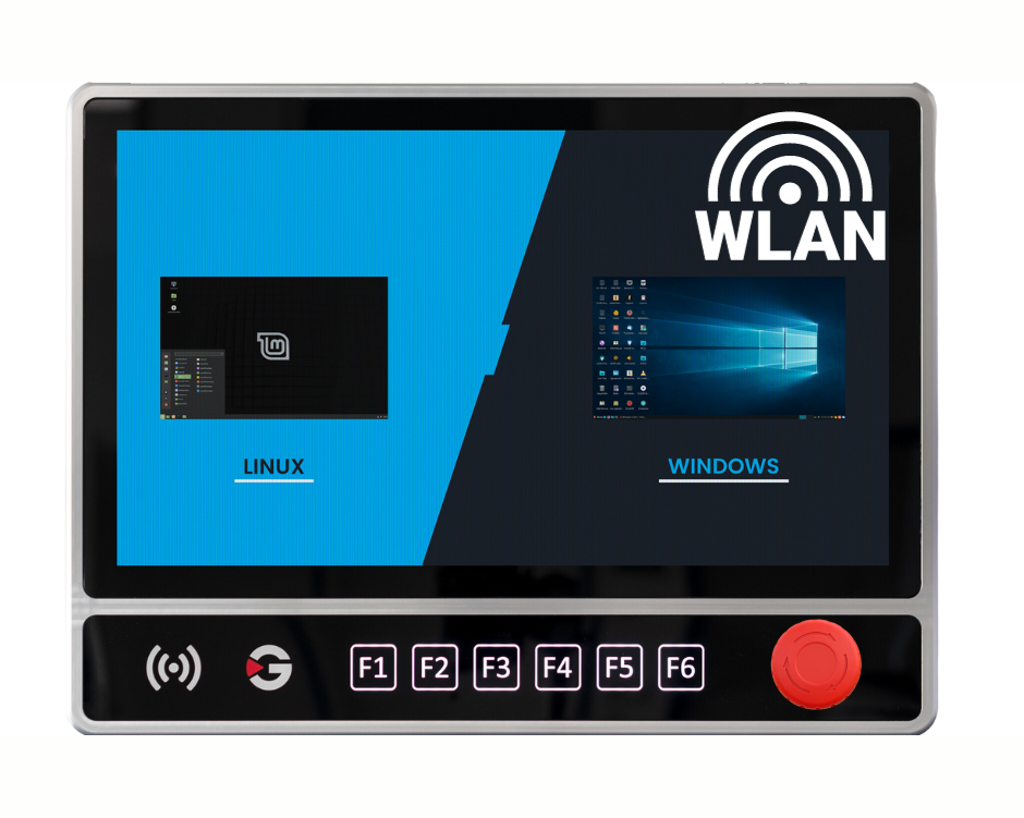 54,6cm/21.5‘‘ Touch-Panel-PC Cel Not-Aus + WLAN