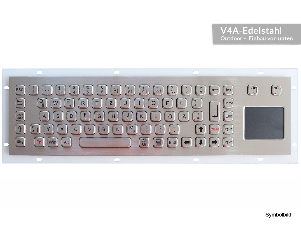 Einbau V4A-Edelstahl Tastatur 68TPAD Outdoor DE
