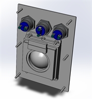 38mm Einbau-Trackball V2A Frontplatte 3 Tasten