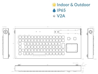 Edelstahl Tisch Tastatur 85TPAD-WL IP65 kabellos