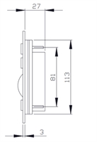 Einbau Edelstahl Tastatur 75TS mit 38 mm Trackball