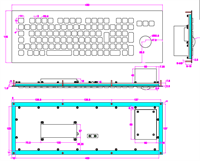 Einbau V4A-Edelstahl Tastatur 104TS Outdoor DE