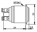 IP65 Edelstahl-Taste Einbau Ausführung M19/22mm