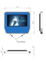 Leto SB Wandterminal blau mit 23.8" Touchmonitor