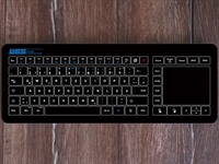 LETO Tastaturablage + schwarze Glastastatur BL-TPU