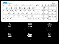 Medizinische IP67 Glastastatur kabellos WH-TPW-NP