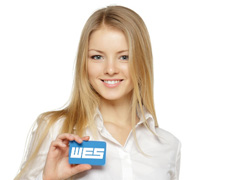 Produktservice - Dame mit WES Visitenkarte